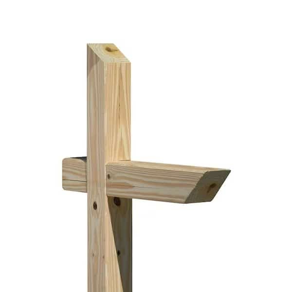 Mailbox Post, 4 in L, 4 in W, 72 in H, Wood, PressureTreated