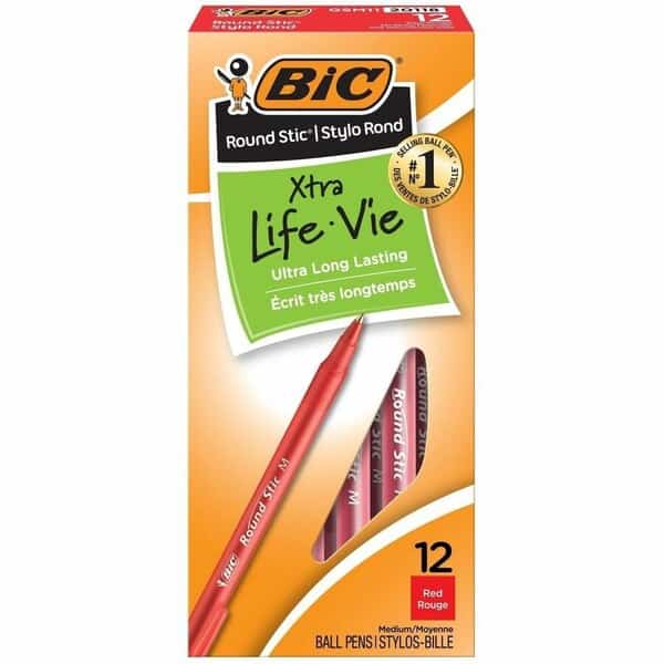 Bic BICGSM11RD Bic Stick Pens Medium Red