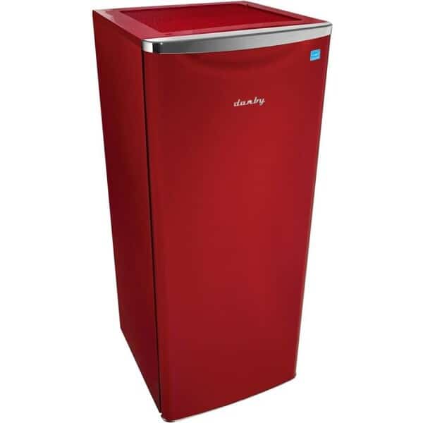 Danby Contemporary Classic Chrome Refrigerator, 11 Cu.Ft. Capacity, Scarlett Red