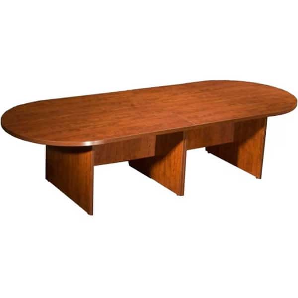 Race Track Conference Table, 120 in W, 49 in L, 29 1/2 in H, PVC, Melamine Top, Black