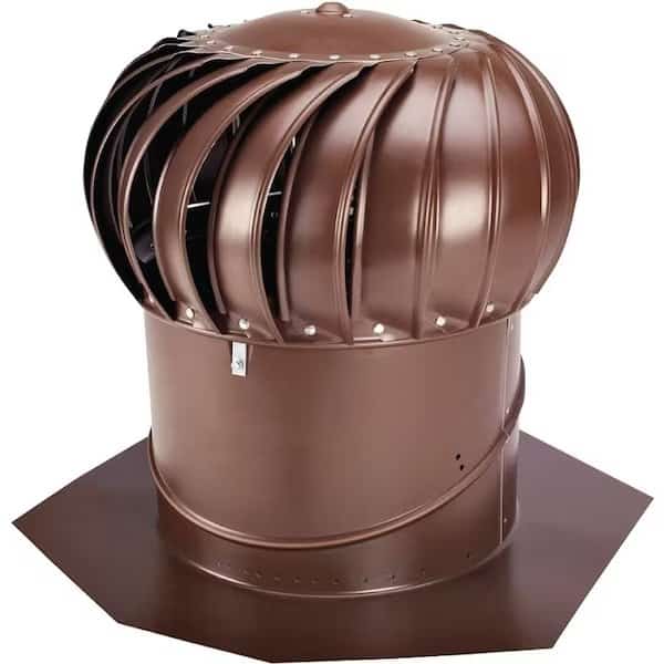 LOMANCO Whirlybird BIB14BR Turbine Ventilator, 110 mph, Aluminum, Brown