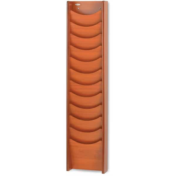 12 Pocket Wood Magazine Rack - Cherry