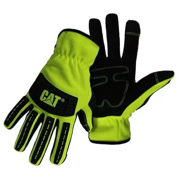 HighVisibility Utility Gloves, Men's, XL, Open Cuff, Spandex, Green