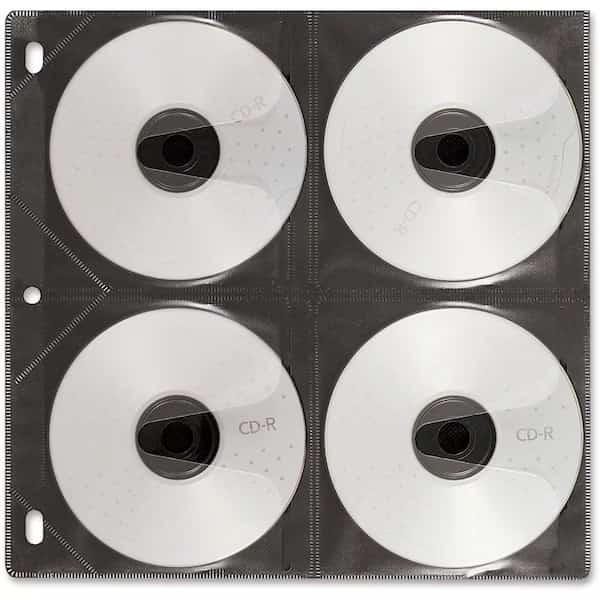 Vaultz VZ01415 Two-Sided CD Refill Pages for Three-Ring Binder, 50/Pack