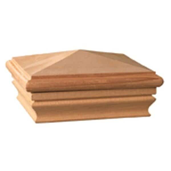 Post Cap, 6 in L, 6 in W, Cedar Wood