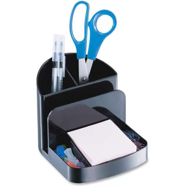 RECYCLED DESKTOP SUPPLIES ORGANIZER, 5 COMPARTMENTS, 5 3/8 X 6 3/4 X 5, BLACK
