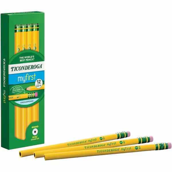 Beginner Pencil with Eraser, Yellow, 12PK
