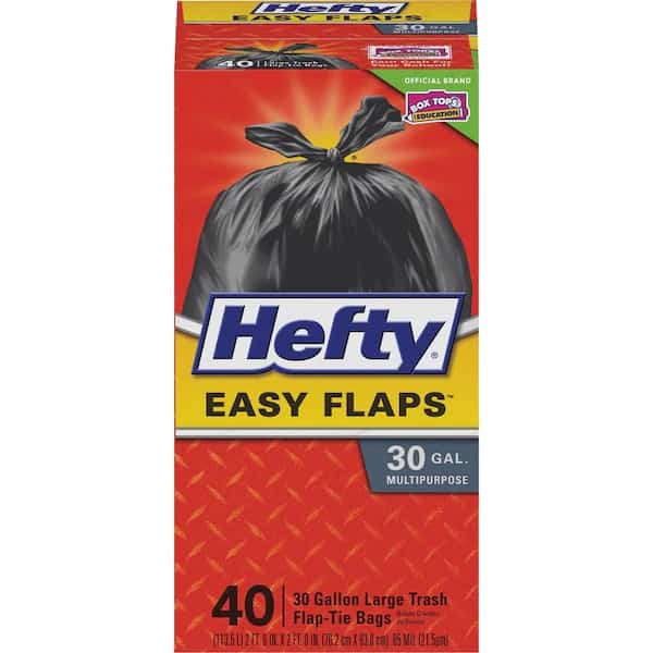 30 gal Trash Bags, L, 0.85 mil (22 Micron), Black