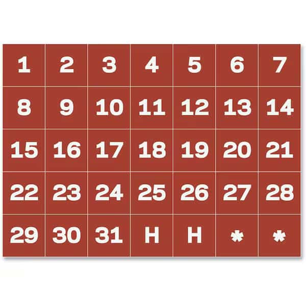 Magnetc Board Accessory, Calendar Dates
