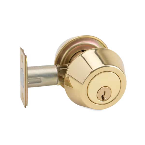 200 Series Grade 3 Bright Brass Double Cylinder Deadbolt