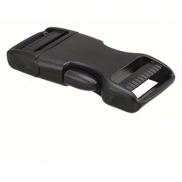 Side Squeeze Buckle, 1" W, Black, PK10, Bulk-Strap, Mfr#: B1