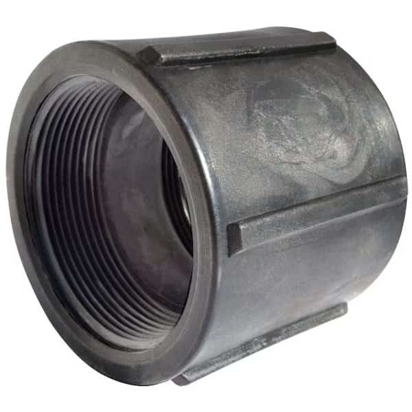 HeavyDuty Pipe Coupling, 112 in, FNPT, Polypropylene, Black, SCH 80 Schedule, 150 psi Pressure