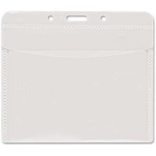 Advantus PVC-Free Badge Holders, Horizontal, 4" x 3", Clear, 50/Pack