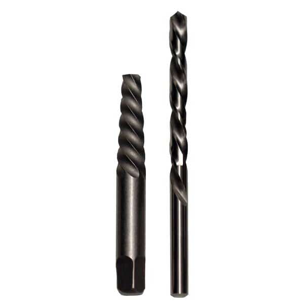 No 4 Carbon Steel Spiral Flute Screw Extractor and Drill Bit Kit