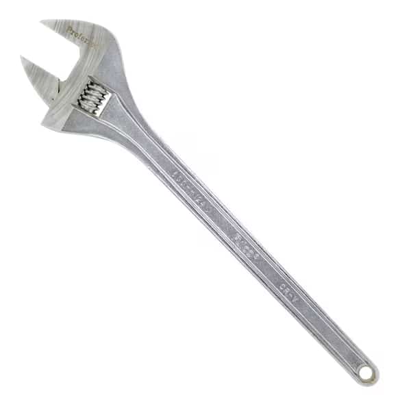 24" Standard Adjustable Wrench, Chrome Finish