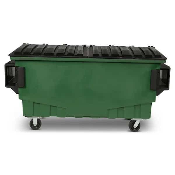 Front Load Container, 1 Cubic Yard 750 lbs. Cap., Waste Green