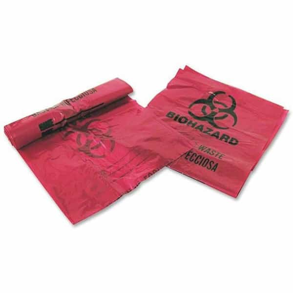 Waste Disposal Bags, Red, 3 Gal, PK200, 200 PK