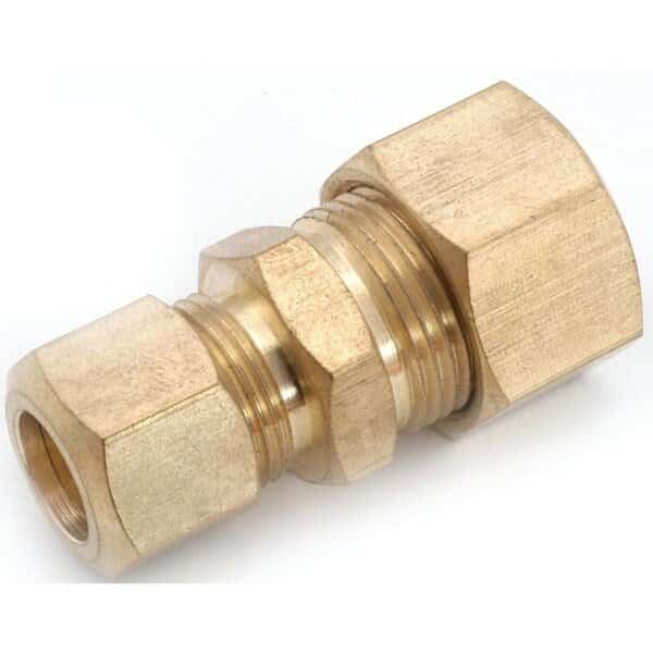 Tube Reducing Union, 38 x 14 in, Compression, Brass