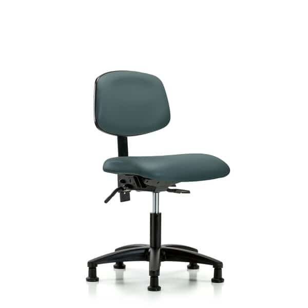 Desk Chair,Vinyl,Glides,Blu, Mfr#: BR-VDHCH-RG-T0-A0-RG-8546, BLUE RIDGE ERGONOMICS