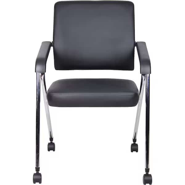Boss Training Chair with Arms -Vinyl - Black - Set of 2