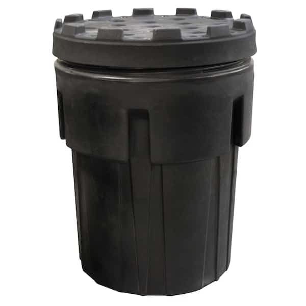 Open Head Overpack Drum, Polyethylene, 95 gal, Unlined, Black