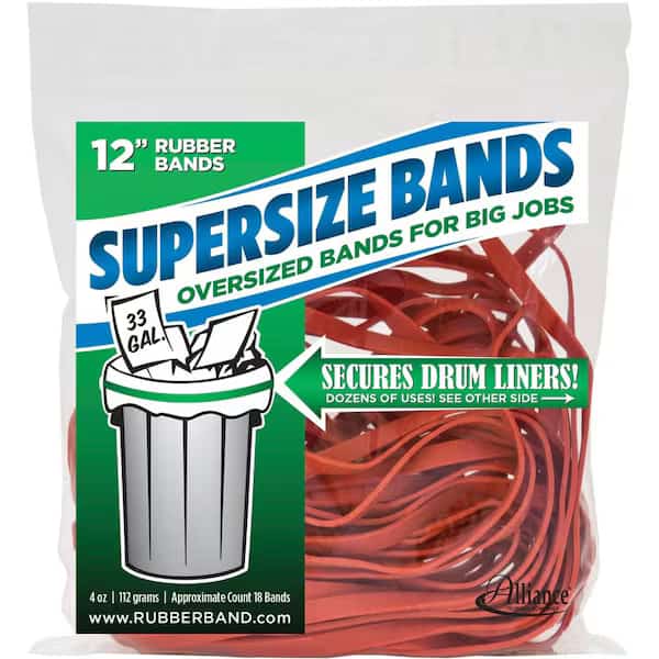 08994 SuperSize Bands  Large 12 Heavy Duty Latex Rubber Bands  For Oversized Jobs, Red, 18PK