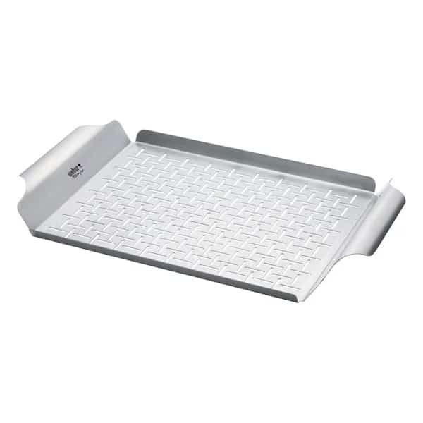 Grill Pan, 11 in L, 17 in W, Stainless Steel