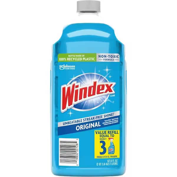 Liquid Glass and Surface Cleaner, 67.6 oz., Blue, Unscented, Bottle, 6 PK, Windex, Mfr#: 316147
