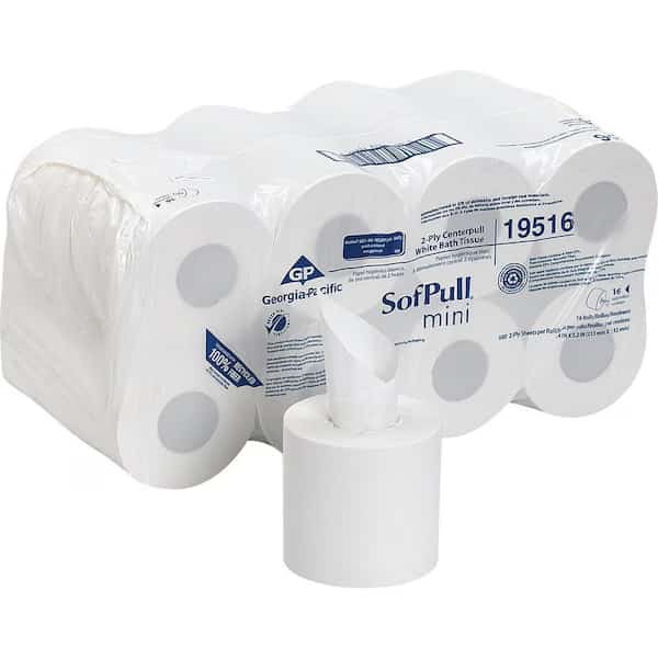 SofPull, Center Pull, 2 Ply, 500 Sheets, White, 16 PK