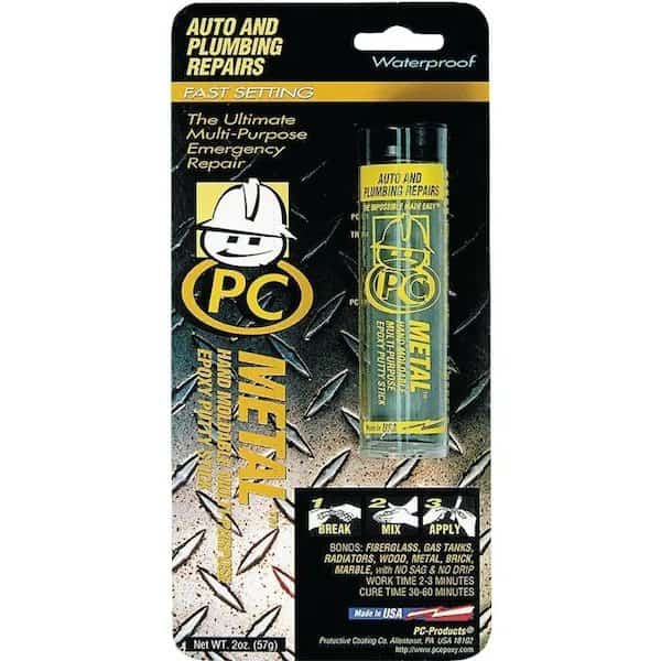 PCMETAL 0 Epoxy Putty, Gray, Solid, 2 oz Cylinder