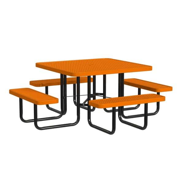 Sqr,Picnic Table,Ingrnd Mount46",Orange, Mfr#: T46SQIG-ORANGE, LEISURE CRAFT INC.