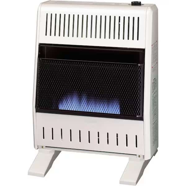 Liquid Propane Ventless Blue Flame Heater with Base Feet, 20,000 BTU, T-Stat Control