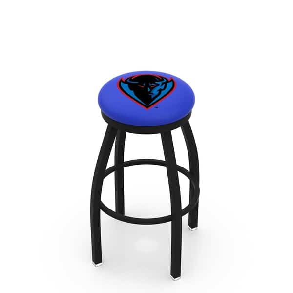 30" Blk Wrinkle DePaul Swivel Bar Stool, Accent Ring