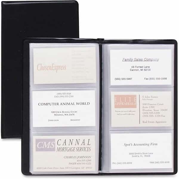 Cardinal Sealed Vinyl 72 Card File, Black