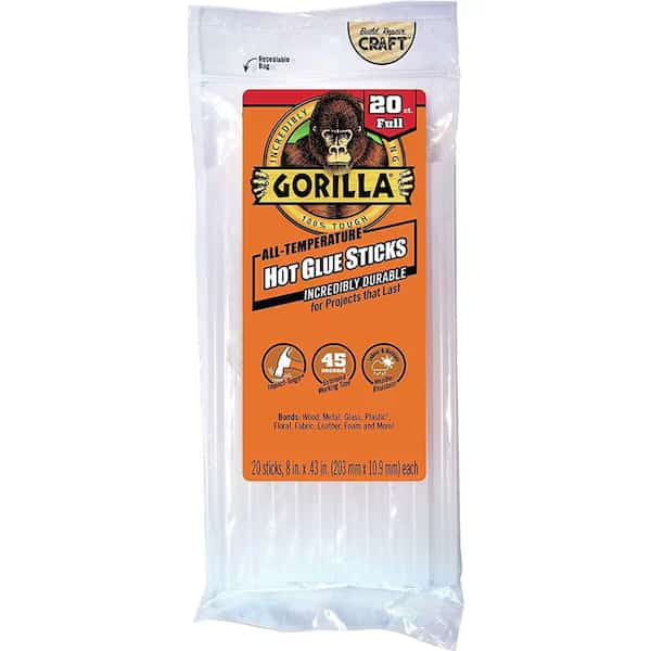 Gorilla High Strength Clear Hot Glue Sticks 20 pc