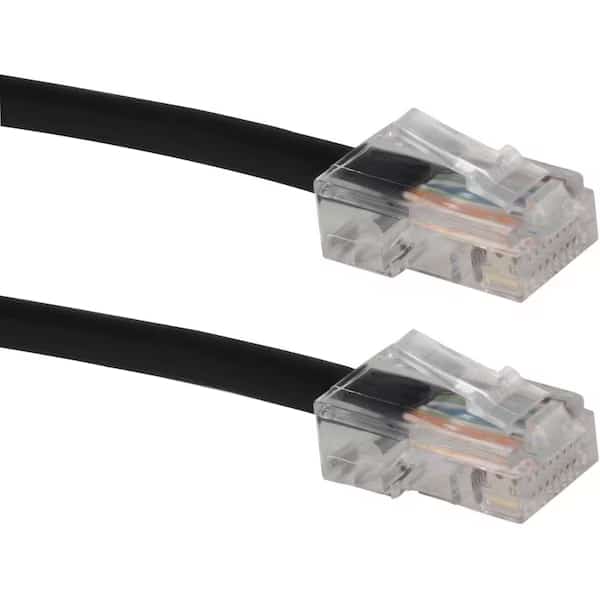 250 ft. Cat6 Gigabit Solid Black Patch Cord with Poe Support
