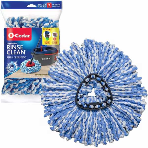 O-Cedar Easy Wring Rinse Clean 2 in. Wet Microfiber Mop Refill 1 pk