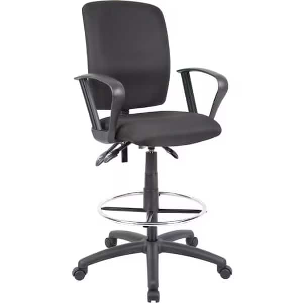 Fabric Drafting Stool,Multi-Function, Mfr#: B1637-BK, BOSS