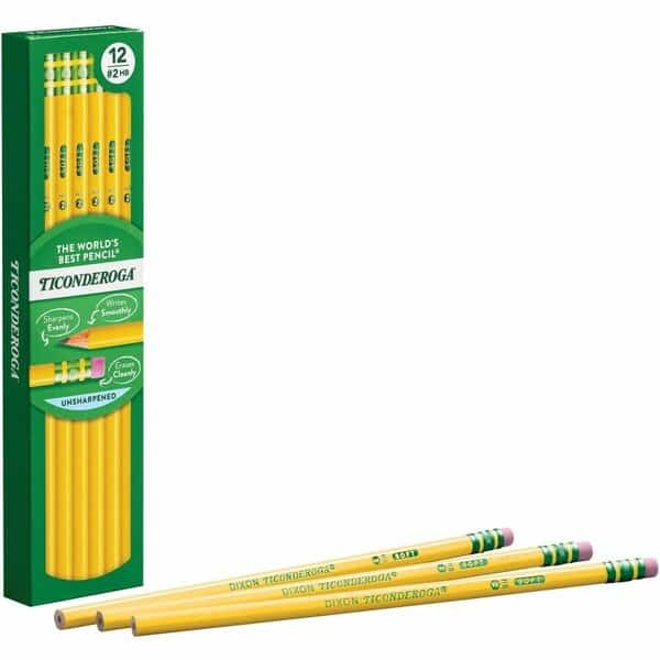 Soft No 2 Woodcase Pencils, Yellow, 12PK