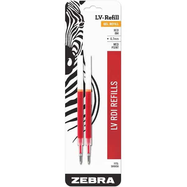 LV-Refill 0.7mm Red 2pk, Mfr#: 87032, ZEBRA PEN