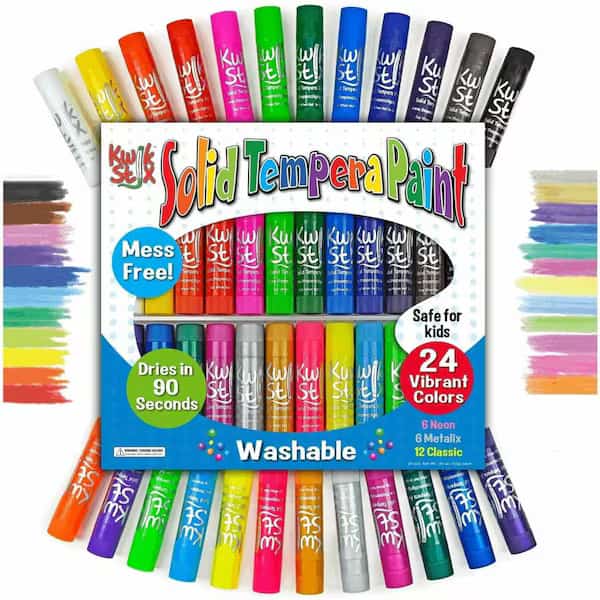 Kwik Stix Solid Tempera Paint Sticks, 24/ST, Ast, PK4