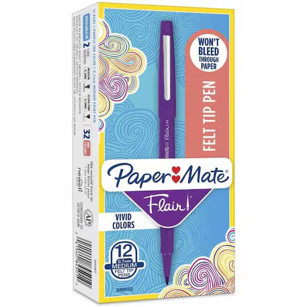 Porous Point Felt Tip Pen, Medium Purple PK12