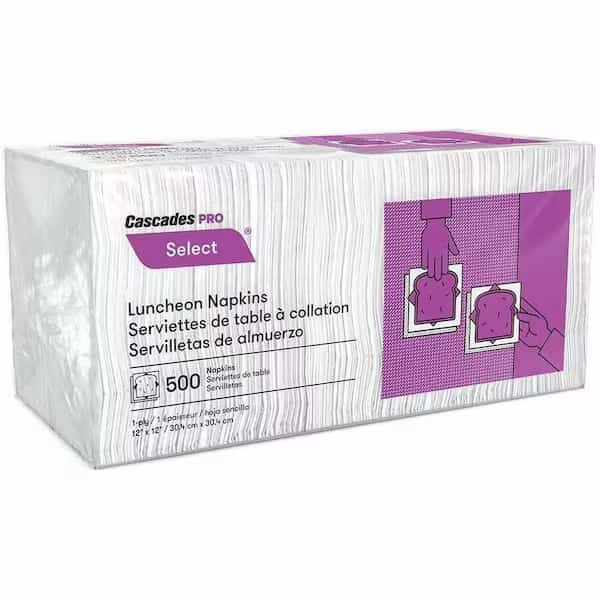 Select Luncheon Napkins, 1 Ply, 12 x 12, White, PK6000