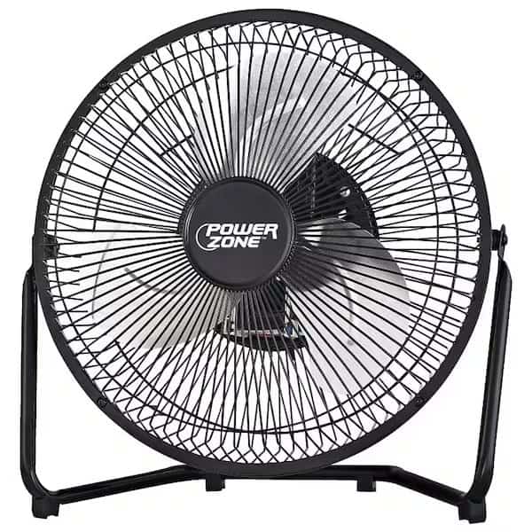 PowerZone VF-9N High-Velocity Fan, 9 in Dia Blade, 120 VAC, Black