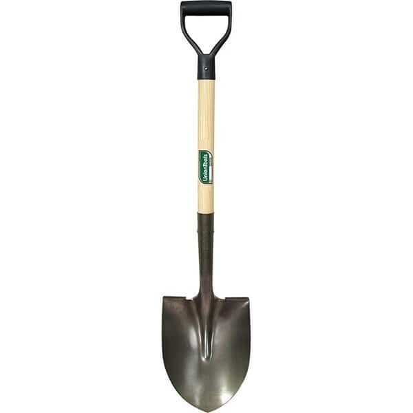 Digging Shovel, 8-1/2 in W Carbon Steel Blade, Hardwood Handle W/ D-Grip