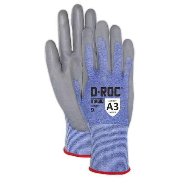 DROC GPD267 Polyurethane Palm Coated Gloves  Cut Level A3 ShrinkWrapped For Vending
