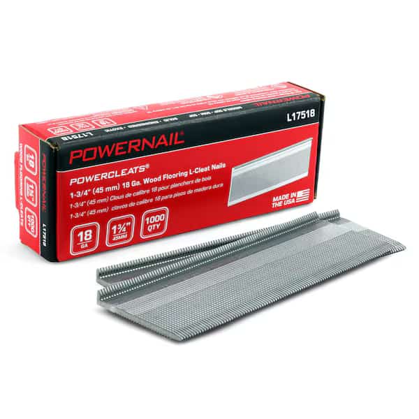 Collated Flooring Nail, 1-3/4 in L, 18 ga, L-Head Head, 1000 PK