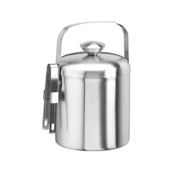 Brushed 15 Quart Ice Bucket With Tong