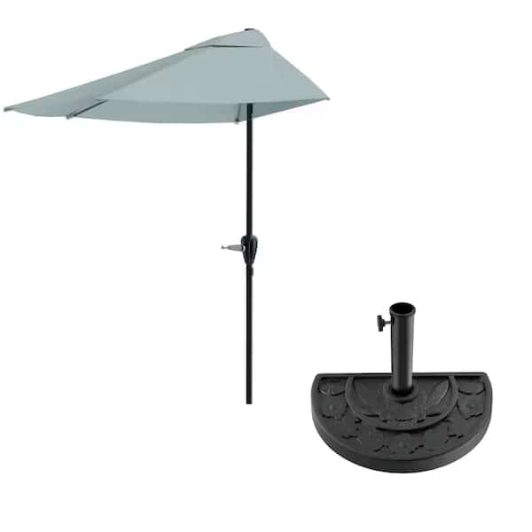 9ft Half Umbrella, Dusty Green