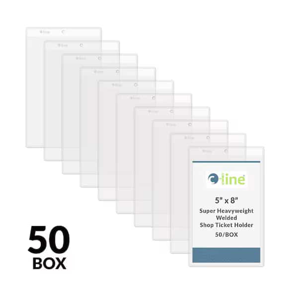 Shop Ticket Holder, Vinyl, Clear, 5x8", PK50